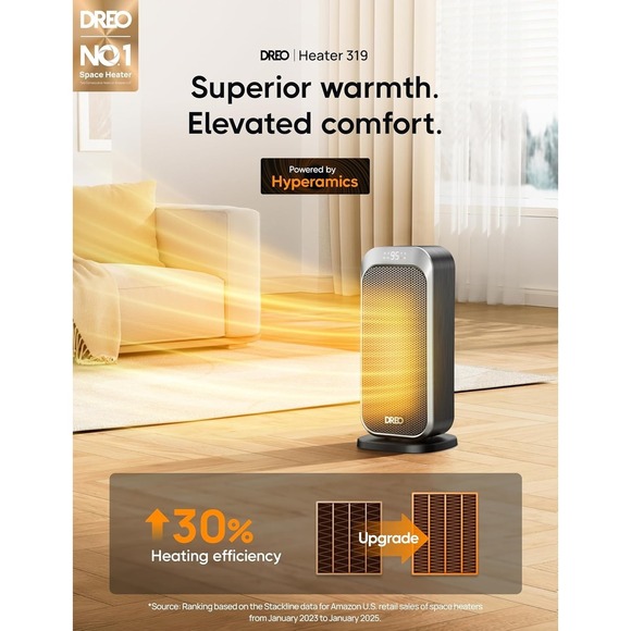 Dreo Space Heaters for Indoor Use, 1500W Fast Heating Portable 16", Silver - Picture 2 of 8